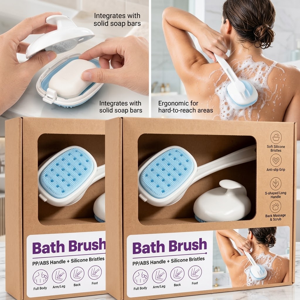 Squeeze Clean Silicone Shower Scrub Brush