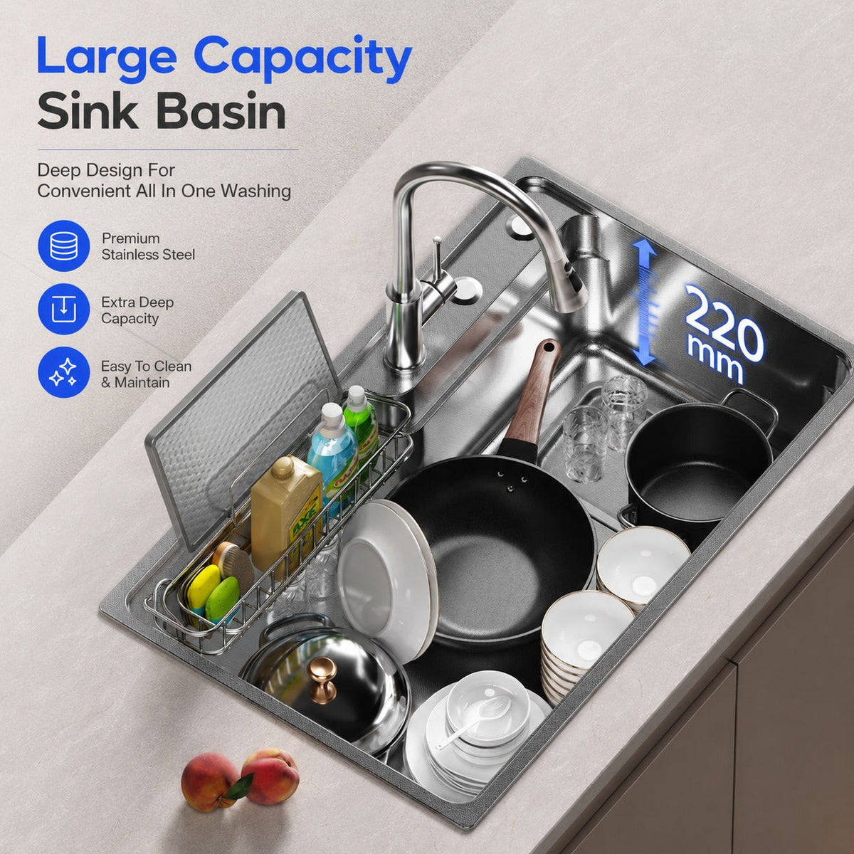 Kyoto Japanese Stainless Steel Workstation Kitchen Sink
