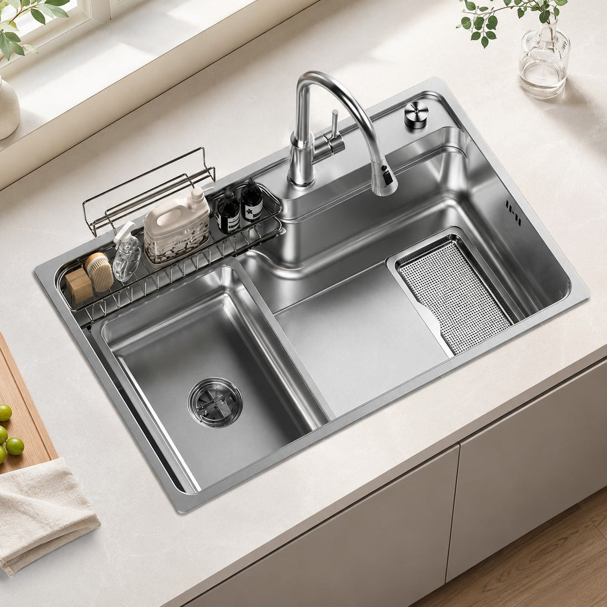 Kyoto Japanese Stainless Steel Workstation Kitchen Sink