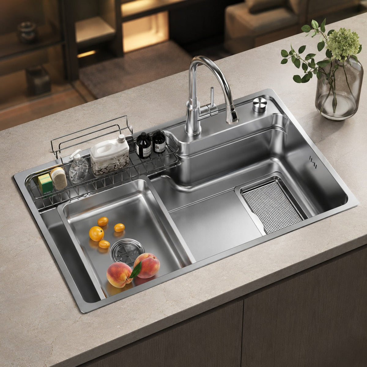 Kyoto Japanese Stainless Steel Workstation Kitchen Sink