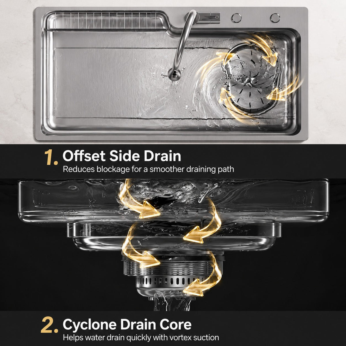 Kyoto Japanese Stainless Steel Workstation Kitchen Sink